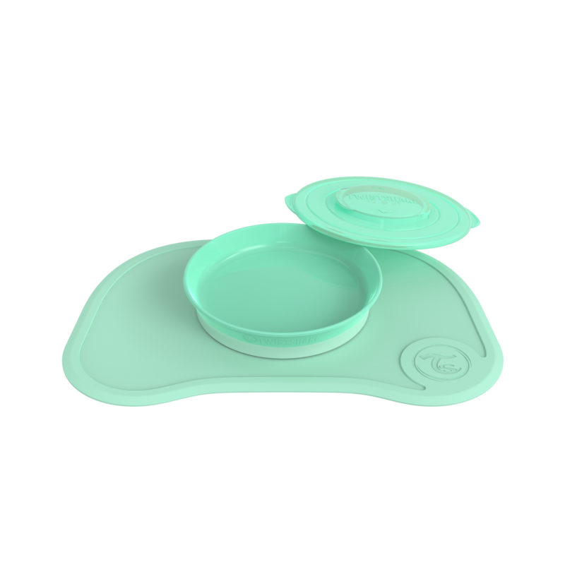 TWISTSHAKE Protiskluzová Podložka Click Mat + talíř 6+m Pastelově zelená