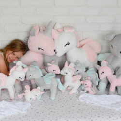 MELOOTKA Jednorožec – ŠEDO/RŮŽOVÝ