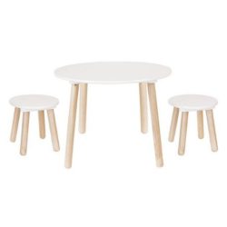 JABADABADO Stůl a 2 stoličky - bílá