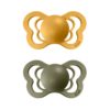 BIBS Couture kaučukový dudlík 2ks - Honey Bee + Olive