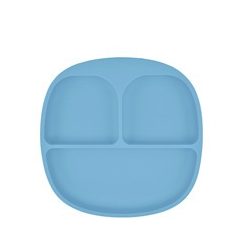 MIMIO Silikonový dělený talíř s protiskluzem - BABY BLUE