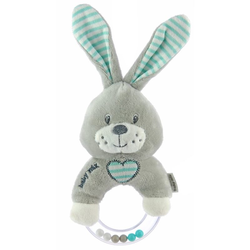 BABY MIX Dětské plyšové chrastítko - Králík mátový