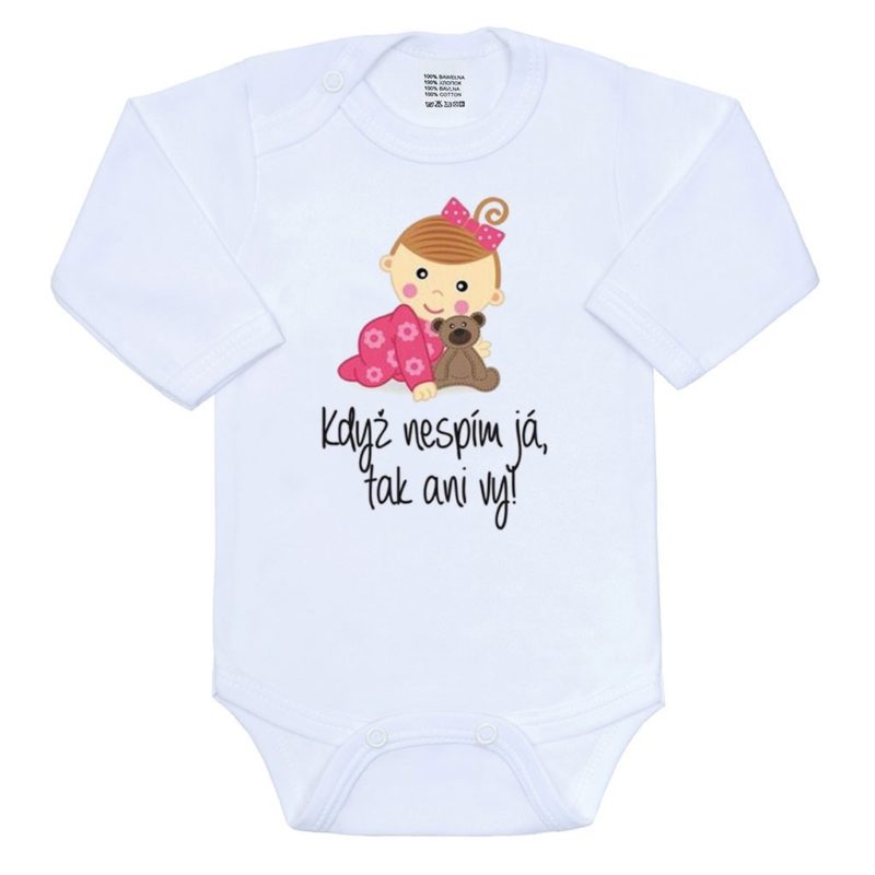 NEW BABY - Body s potiskem Když nespím já, tak ani vy holka