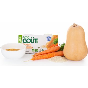Good Gout BIO Pyré z máslové dýně a mrkve (2x190 g)