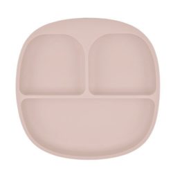 MIMIO Silikonový dělený talíř s protiskluzem - SOFT PINK
