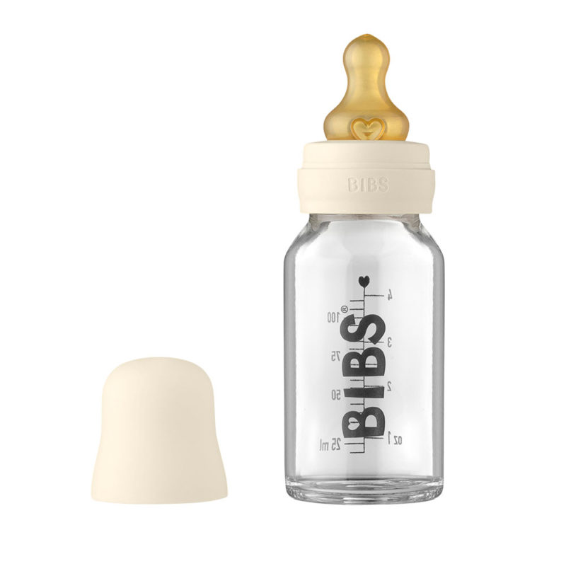 BIBS Skleněná láhev 110ml - Ivory