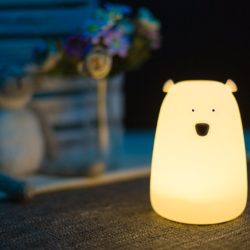 MIMIO Noční silikonová lampička Medvídek bílá