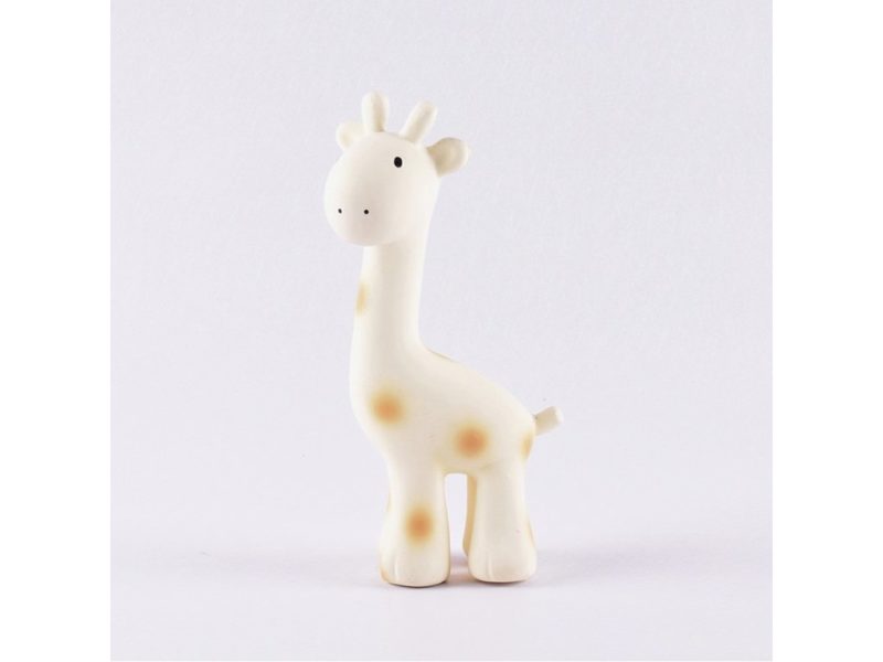 TIKIRI SAFARI Chrastítko a kousátko z přírodní gumy - Žirafa