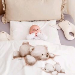 NEW BABY Dětské povlečení - Lazy Bear béžové