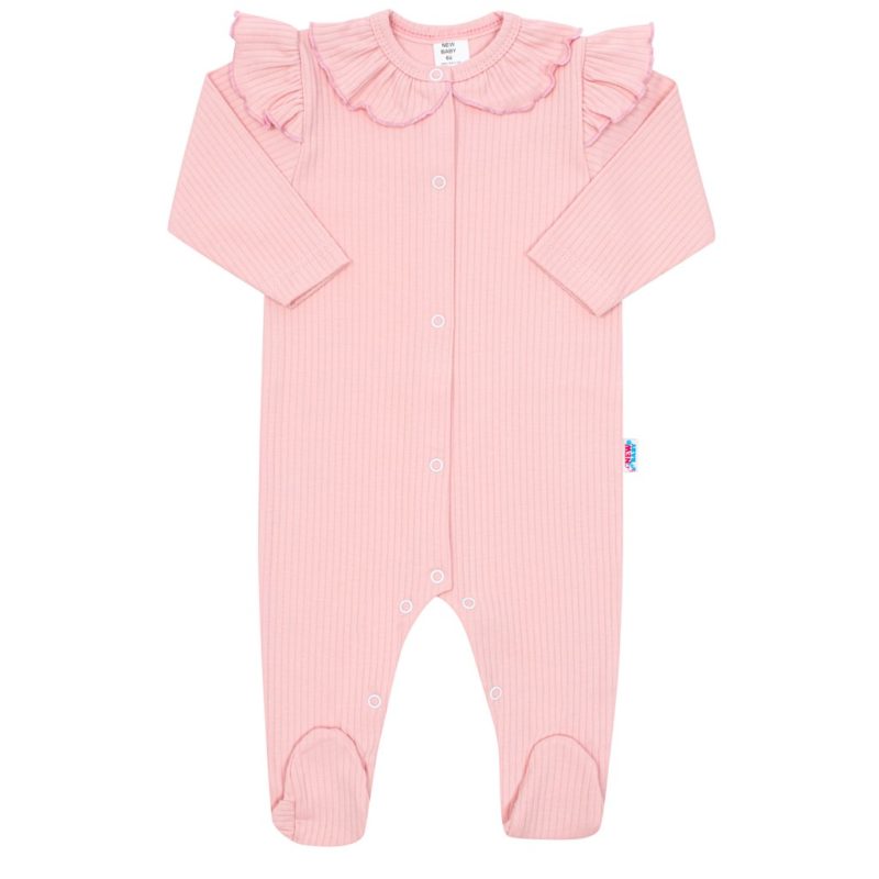 NEW BABY Kojenecký bavlněný overal Stripes - Růžový