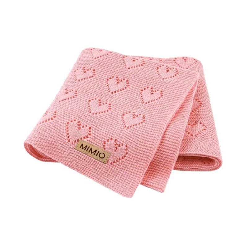 MIMIO Dětská deka z organické bavlny LOVE - Růžová
