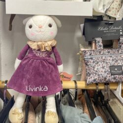 METOO Plyšová panenka Zajíc - FIALOVÉ ŠATY