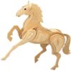 WOODEN TOY Přírodní dřevěné 3D puzzle - Kůň