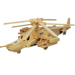 WOODEN TOY Přírodní dřevěné 3D puzzle - Vrtulník