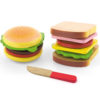 VIGA TOYS Dřevěný hamburger a sendvič