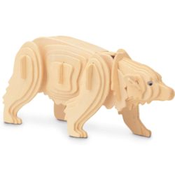 WOODEN TOY Přírodní dřevěné 3D puzzle - Lední medvěd