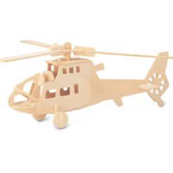 WOODEN TOY Přírodní dřevěné 3D puzzle - Helikoptéra