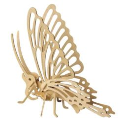 WOODEN TOY Přírodní dřevěné 3D puzzle - Motýl