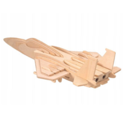 WOODEN TOY Přírodní dřevěné 3D puzzle - Stíhačka F -15