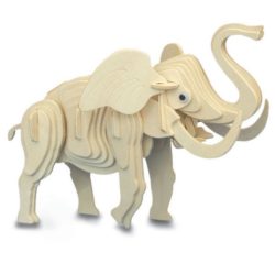 WOODEN TOY Přírodní dřevěné 3D puzzle - Slon
