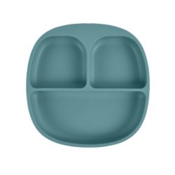 MIMIO Silikonový dělený talíř s protiskluzem - SMOKE BLUE
