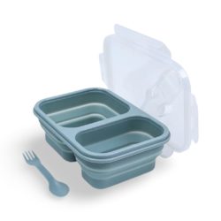 MIMIO Silikonový svačinový box skládací malý - SMOKE BLUE
