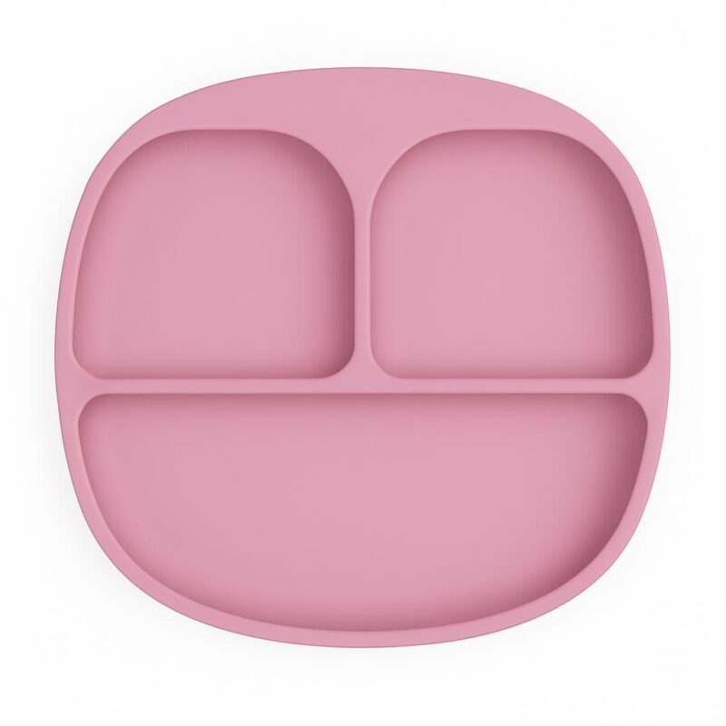 MIMIO Silikonový dělený talíř s protiskluzem - BLUSH