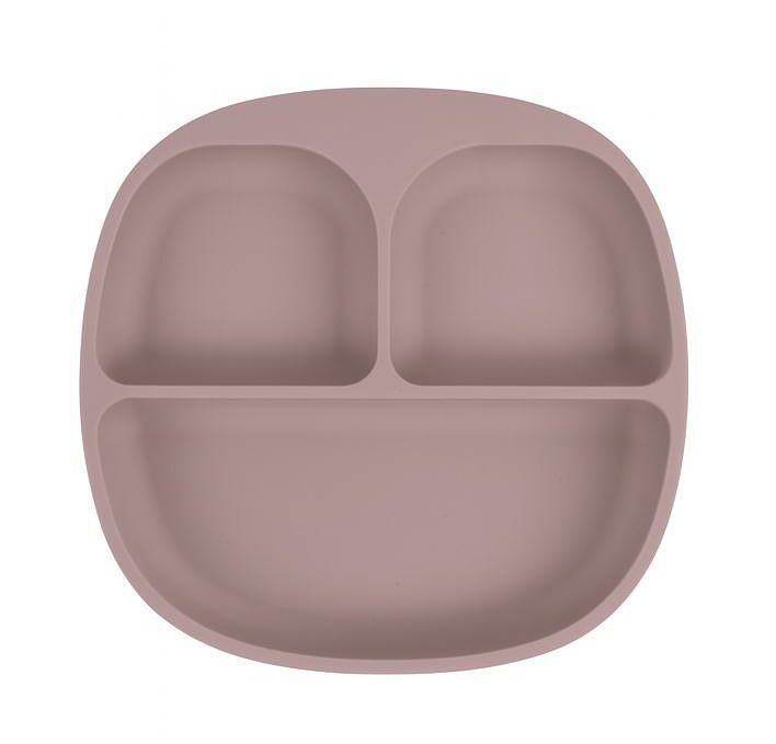 MIMIO Silikonový dělený talíř s protiskluzem - PALE MAUVE