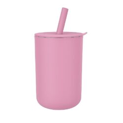 MIMIO Silikonový kelímek s brčkem - BLUSH