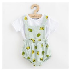 NEW BABY Mušelínový kojenecký set tričko a kraťásky Avocado