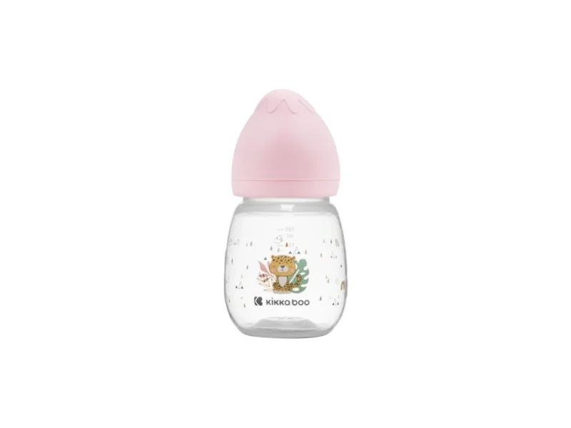 KIKKABOO Kojenecká láhev 180ml 3m+ Savanna Pink