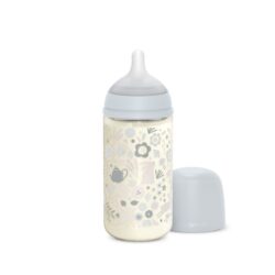 SUAVINEX Láhev SKLO 240 ml +3m Wonderland - liberty modrá