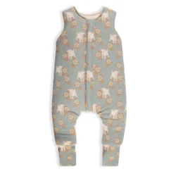 SLEEPEE Oboustranný spací pytel s nohavicemi - Vintage animals Sky blue/cream