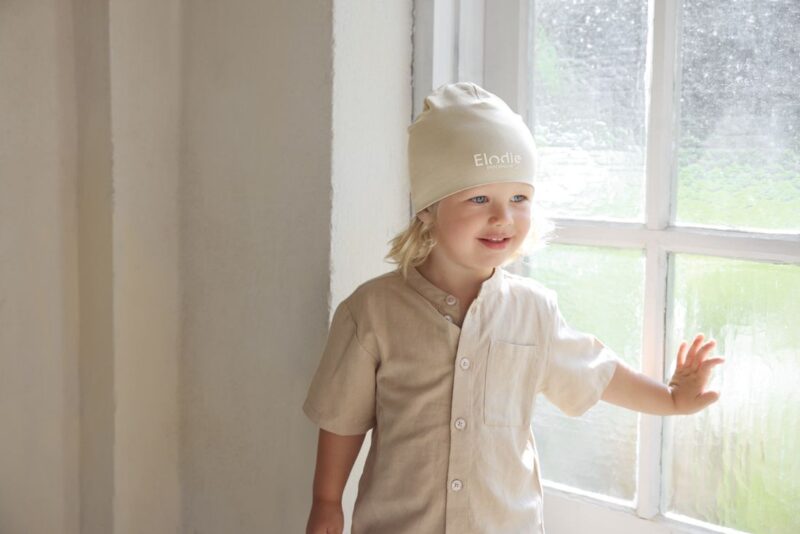 ELODIE DETAILS Čepice Logo Beanies - Oat White