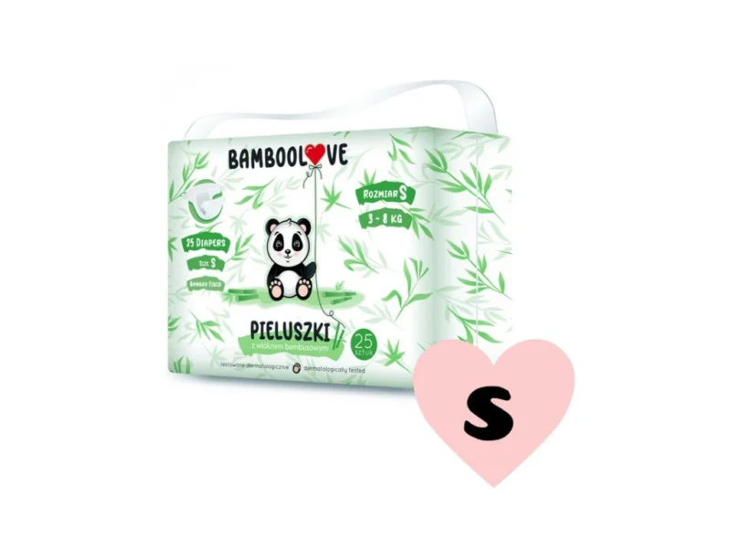 BAMBOOLOVE Pleny jednorázové bambus S 3-8kg - 25ks