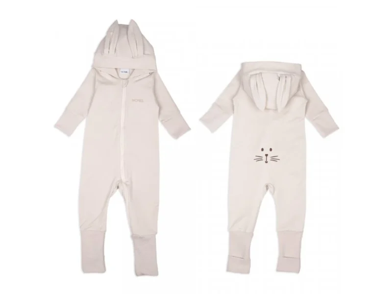 MONIE Dětský rostoucí overal Králík - Basic Light beige