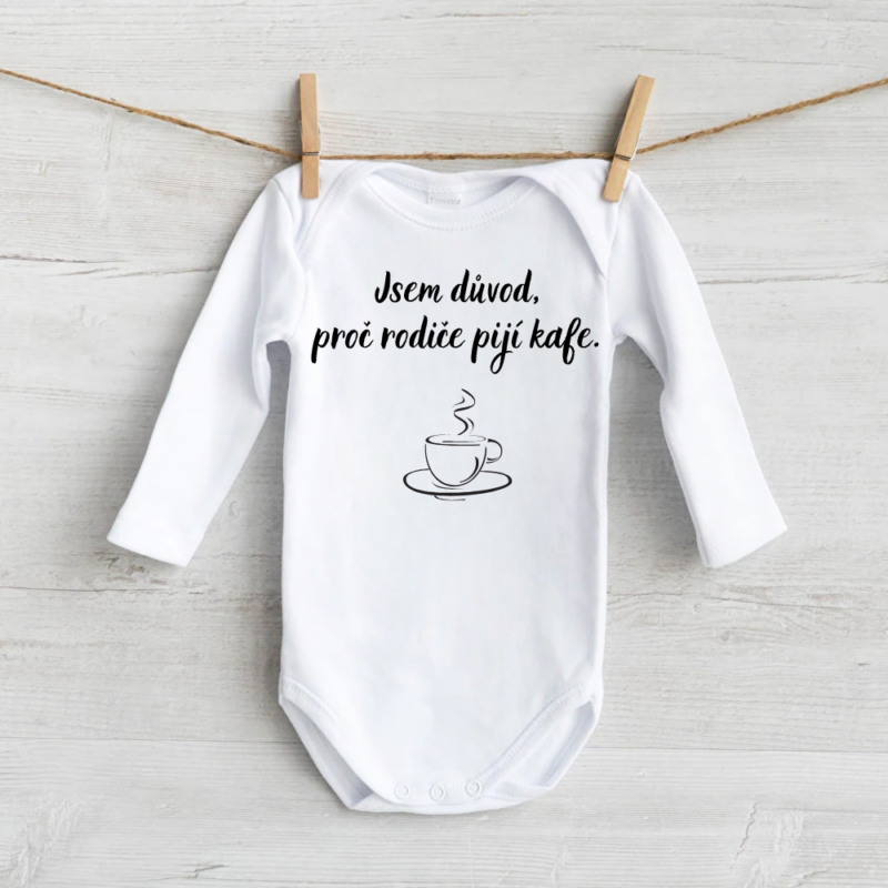 MIMIO Dětské body bílé DR - Coffee