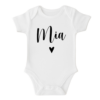 MIMIO Dětské body se jménem KR – Bílé HEART