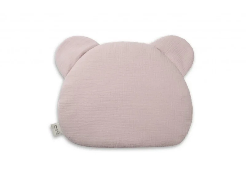 SLEEPEE Mušelínový plochý polštářek Teddy Bear rose růžová