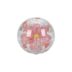 LITTLE DUTCH Nafukovací míč 3D - Pink Flowers