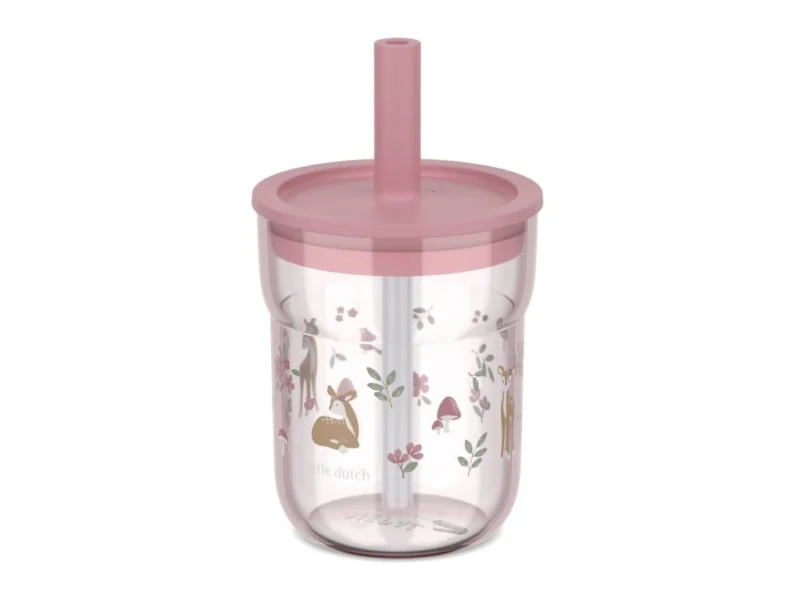 LITTLE DUTCH Kelímek s brčkem 250ml - Fairy garden