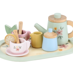 LITTLE DUTCH Čajový set dřevěný s květinovým potiskem