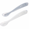 BEABA První lžičky silikonové 2ks s pouzdrem - Pebble / Cloud blue