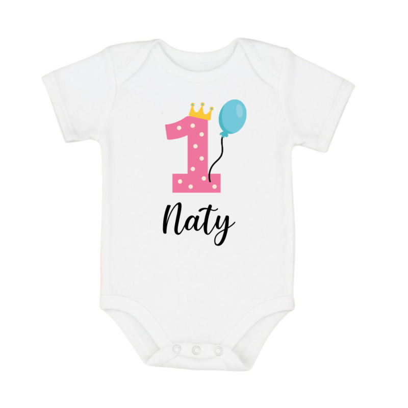 MIMIO Dětské body – První narozeniny + jméno