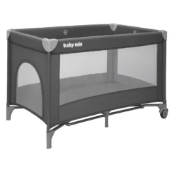 BABY MIX Dětská cestovní postýlka Simple šedá