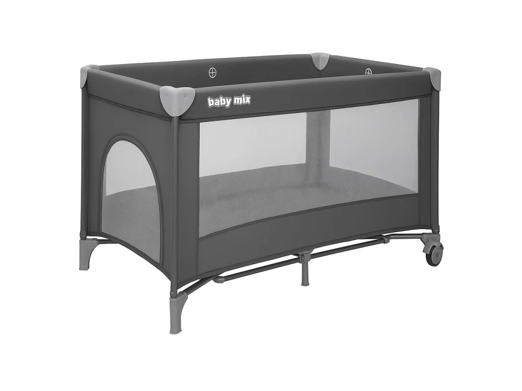 BABY MIX Dětská cestovní postýlka Simple šedá