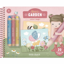 LITTLE DUTCH Omalovánky s pastelkami - Zahrada Rosa