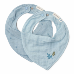 LITTLE DUTCH Bryndáček bandana 2ks - Pure denim blue