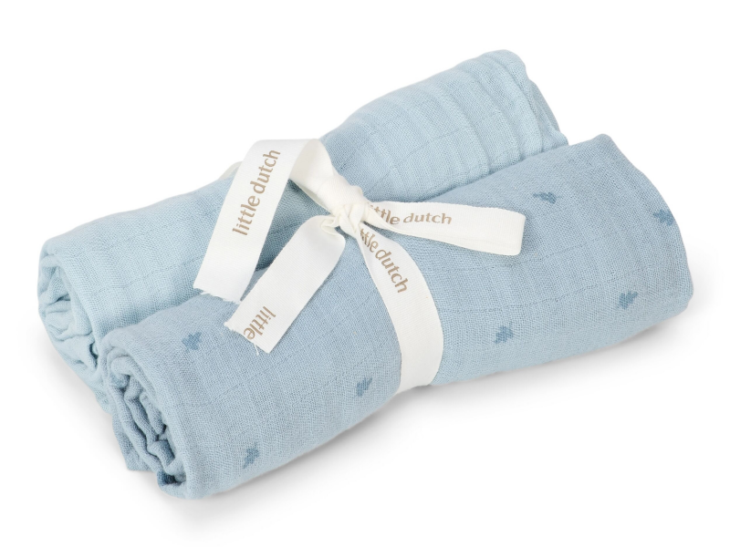 LITTLE DUTCH Pleny 70x70 cm - Pure denim blue