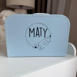 MATY - dětský kufřík s raketou šedý 30cm